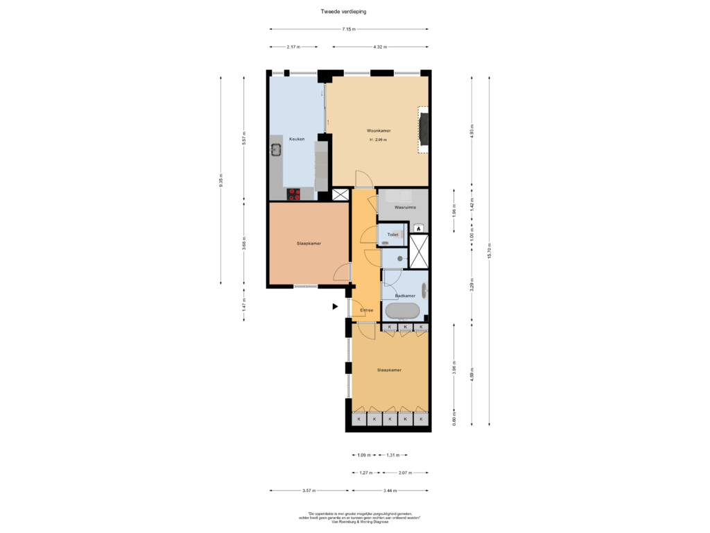 Bekijk plattegrond van Tweede verdieping van Keizersgracht 515-G