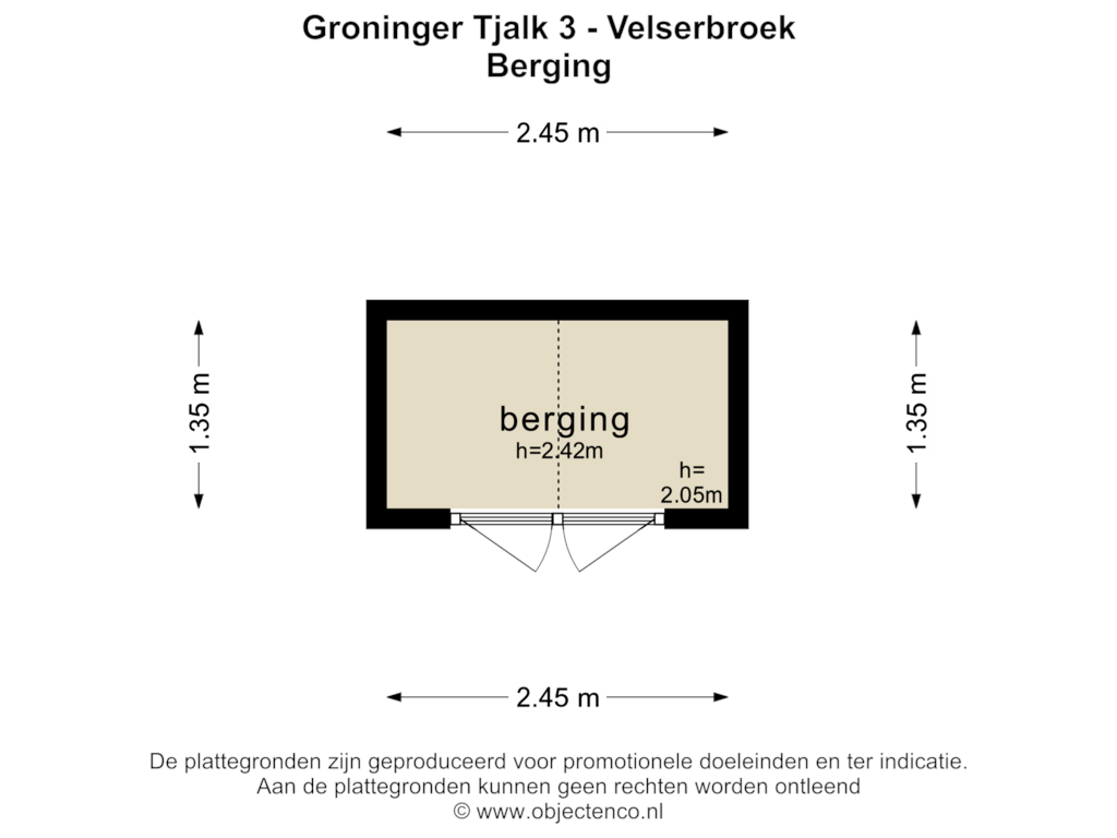 Bekijk plattegrond van BERGING van Groninger Tjalk 3