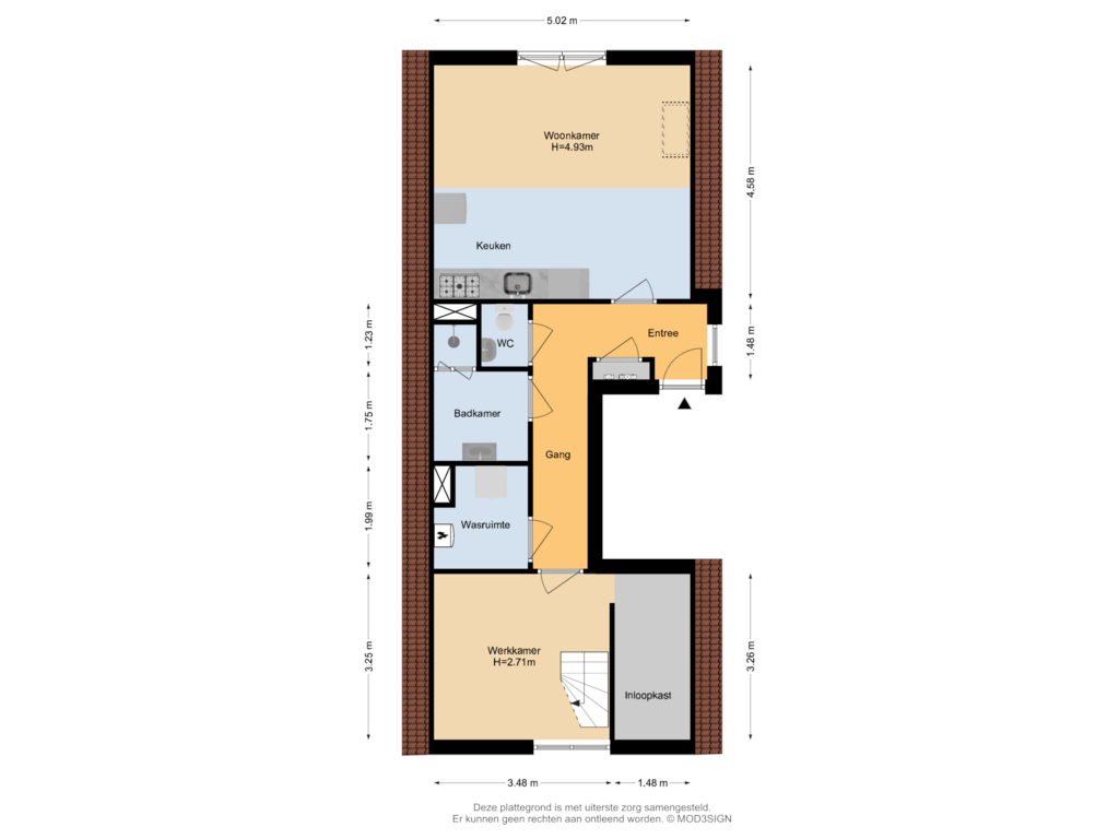 View floorplan of 1e Verdieping of Mulderstraat 19-B