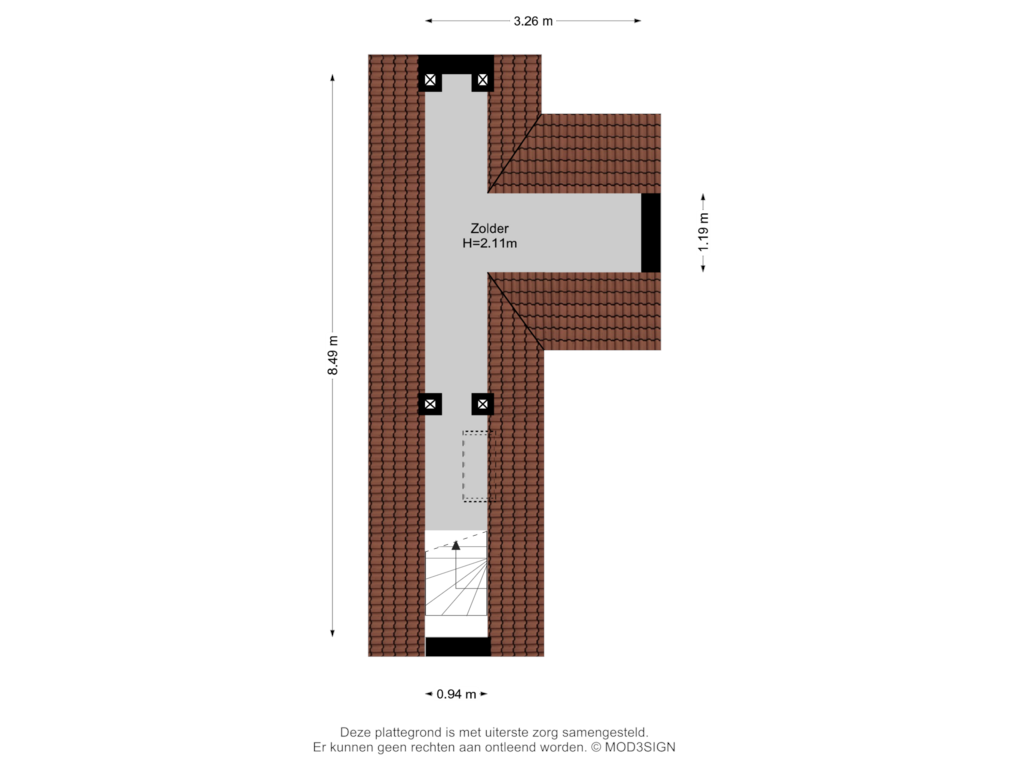 View floorplan of 2e Verdieping of Mulderstraat 19-B