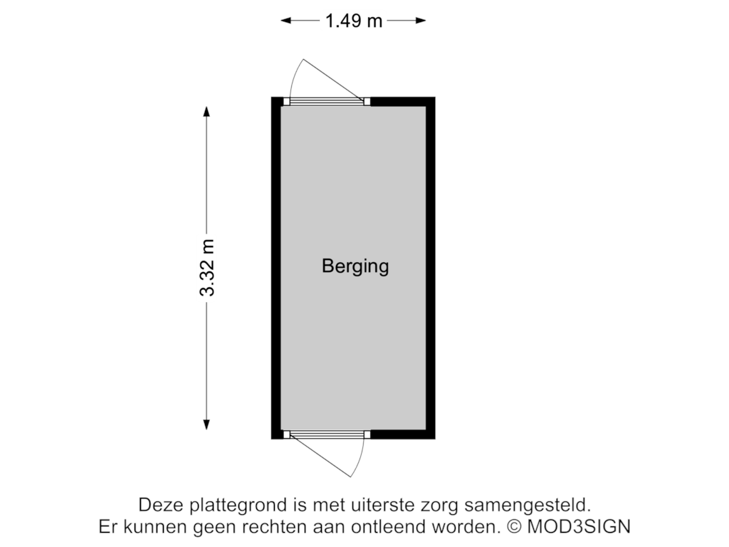 View floorplan of Berging of Mulderstraat 19-B