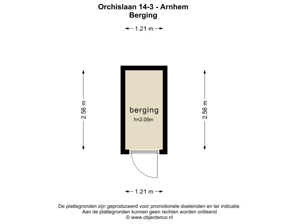 Bekijk plattegrond van BERGING van Orchislaan 14-3