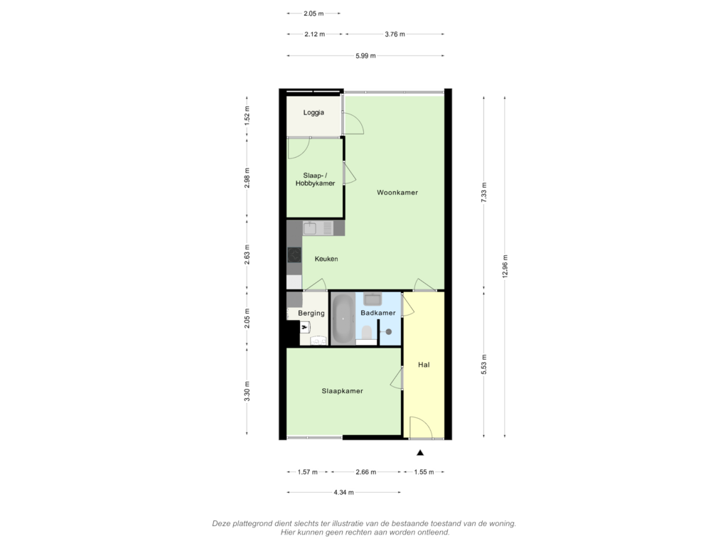 Bekijk plattegrond van Appartement van Dorpstraat 107-B04