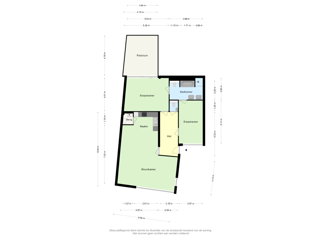 View floorplan of Appartement of Dorpstraat 107-A01