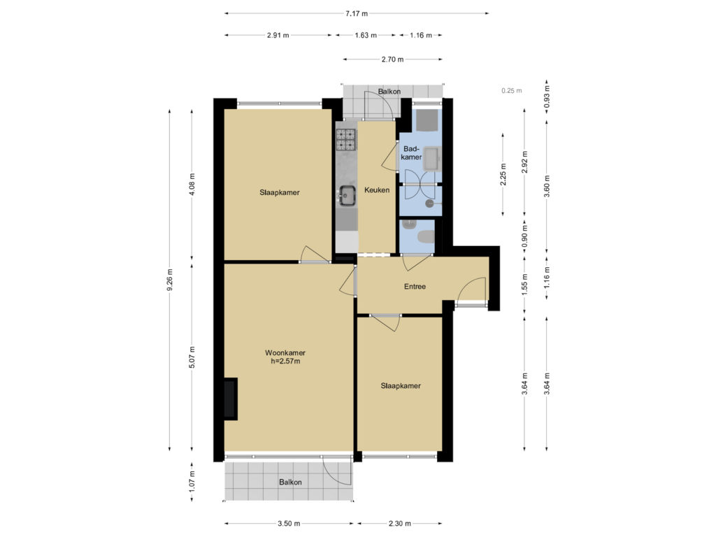 View floorplan of Verdieping 1 of G.A. Brederolaan 65-A