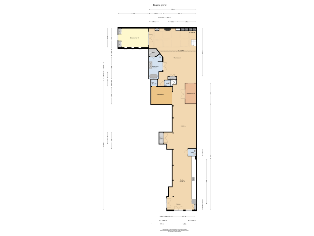 Bekijk plattegrond van Begane grond van Prinseneiland 545