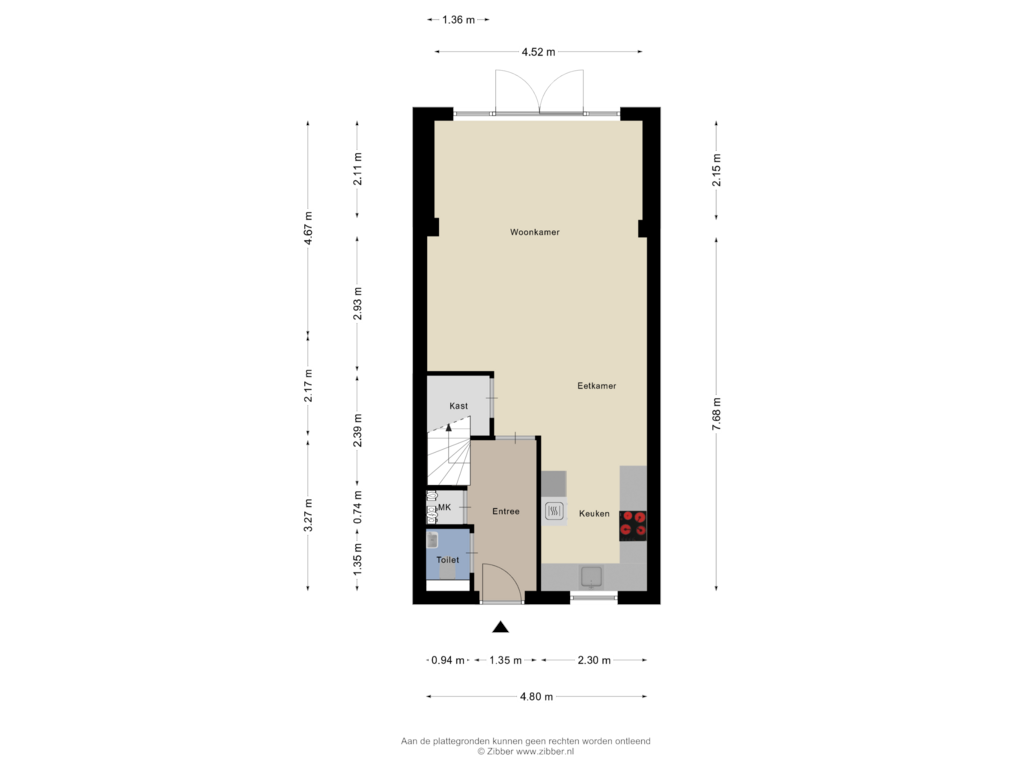 Bekijk plattegrond van Begane Grond van Beuningsesteeg 5