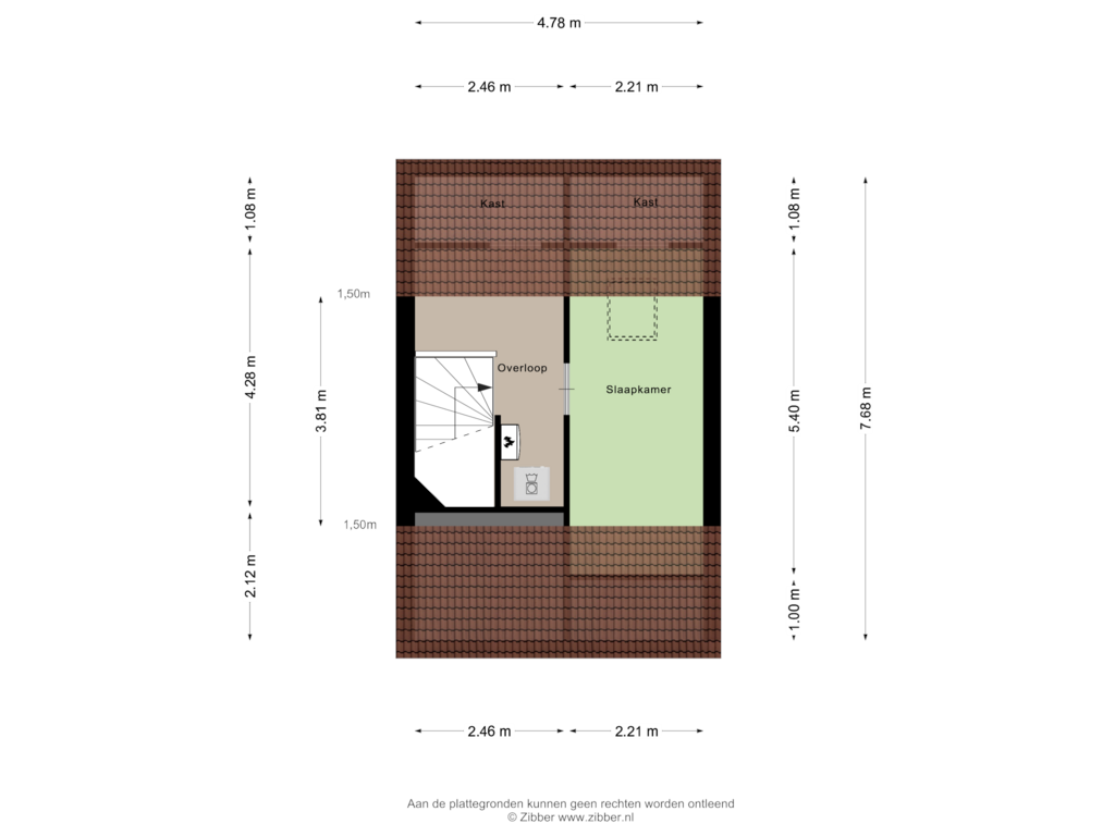 Bekijk plattegrond van Tweede verdieping van Beuningsesteeg 5