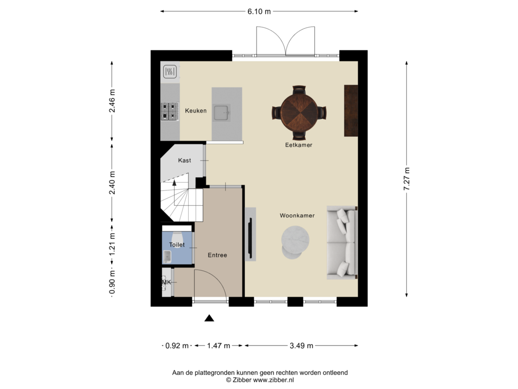 View floorplan of Begane Grond of Vaartsestraat 21