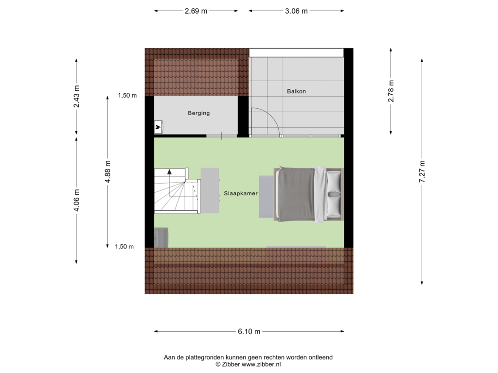 View floorplan of Tweede Verdieping of Vaartsestraat 21