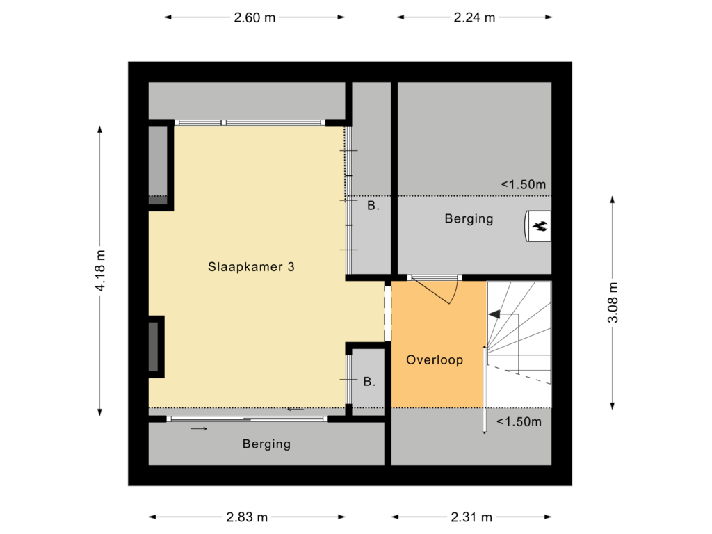 Bekijk plattegrond van Tweede Verdieping van Meers 16