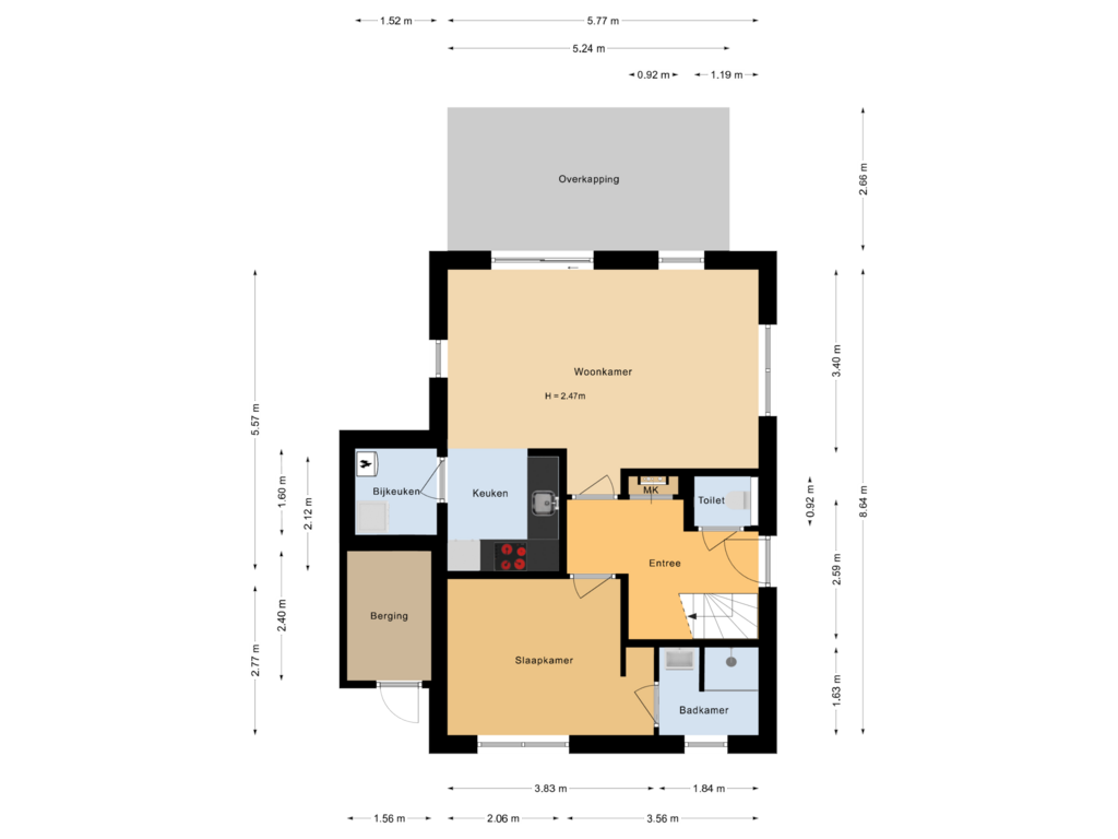 Bekijk plattegrond van Bergane grond van Zeedijk 24-264