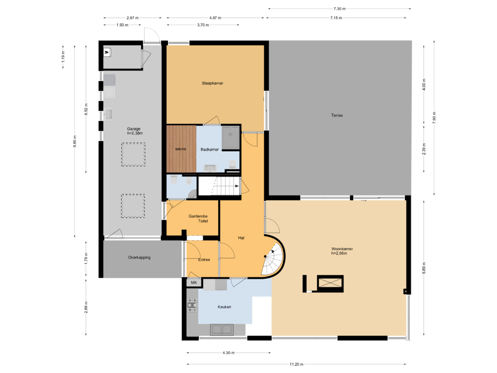 View floorplan of Begane grond of Benedenberg 108