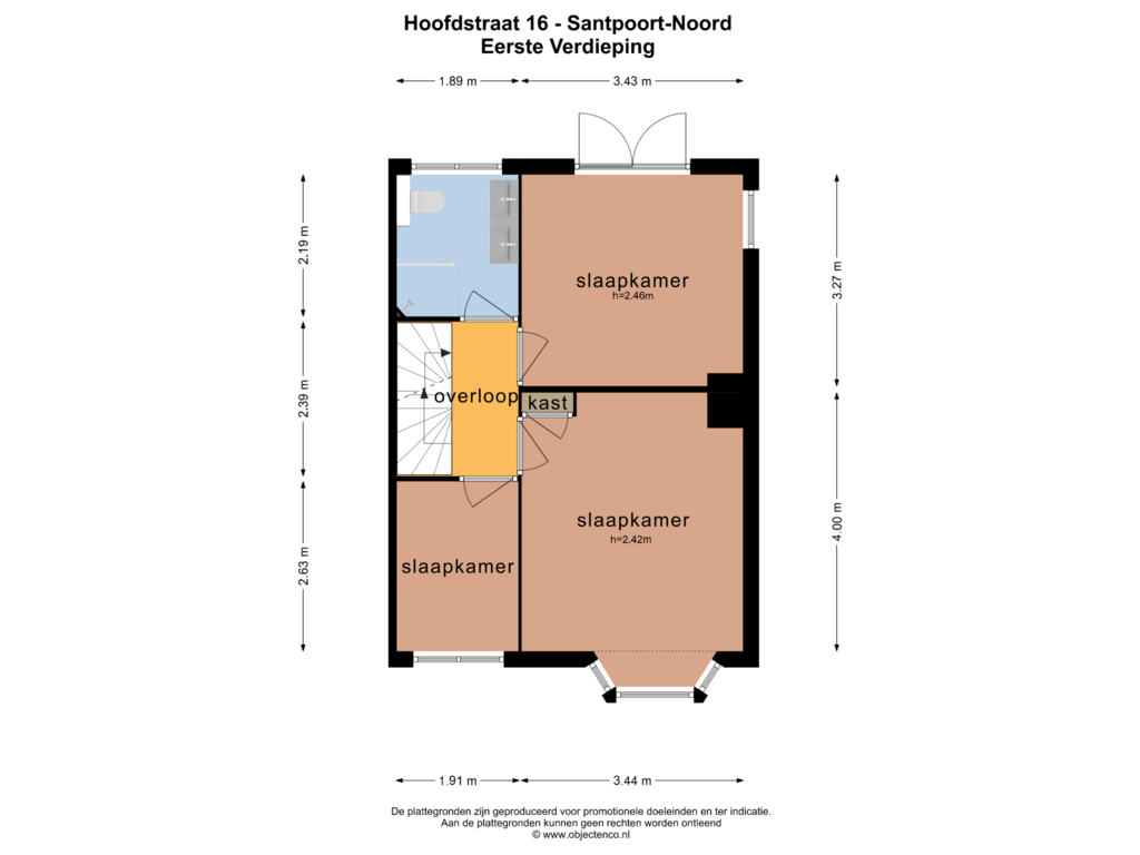 View floorplan of Eerste Verdieping of Hoofdstraat 16