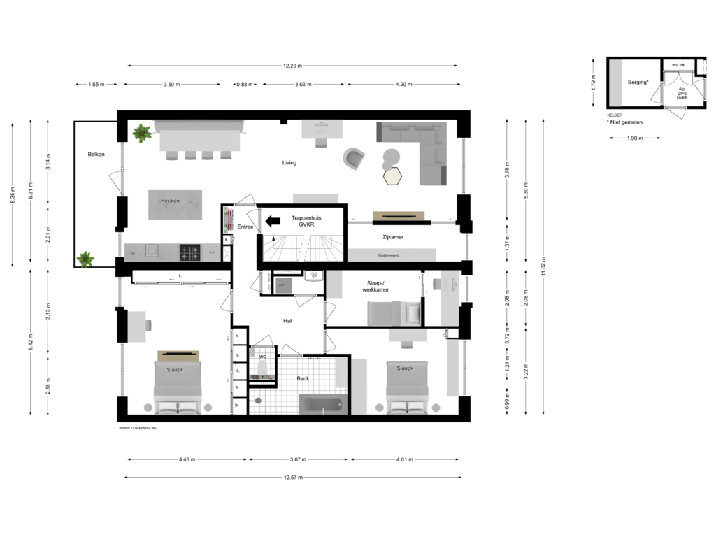 Bekijk plattegrond van 2e VERDIEPING van Spaarndammerstraat 25-2