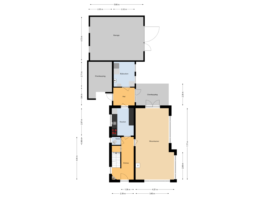 Bekijk plattegrond van Begane grond van Molenstraat 127