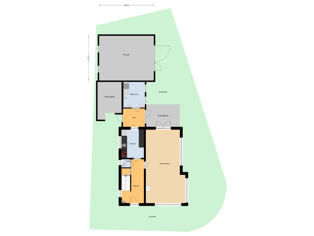 Bekijk plattegrond van Situatie van Molenstraat 127