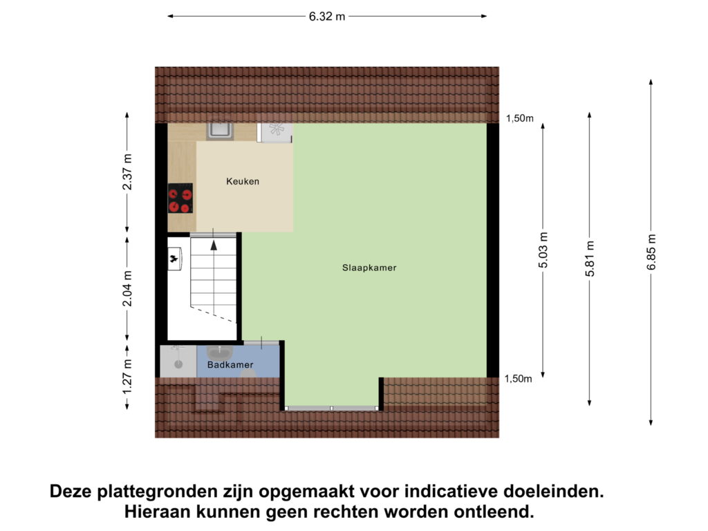 Bekijk plattegrond van Bijgebouw Zolder van Doornseweg 39