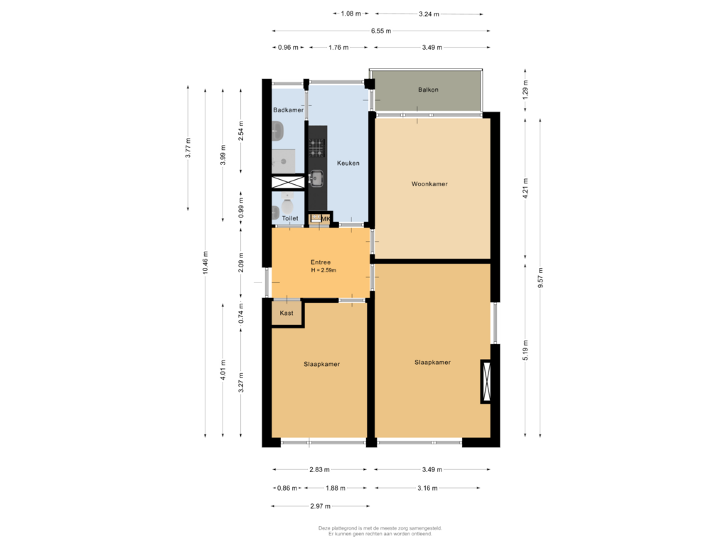 View floorplan of Appartement of Brittenoord 7