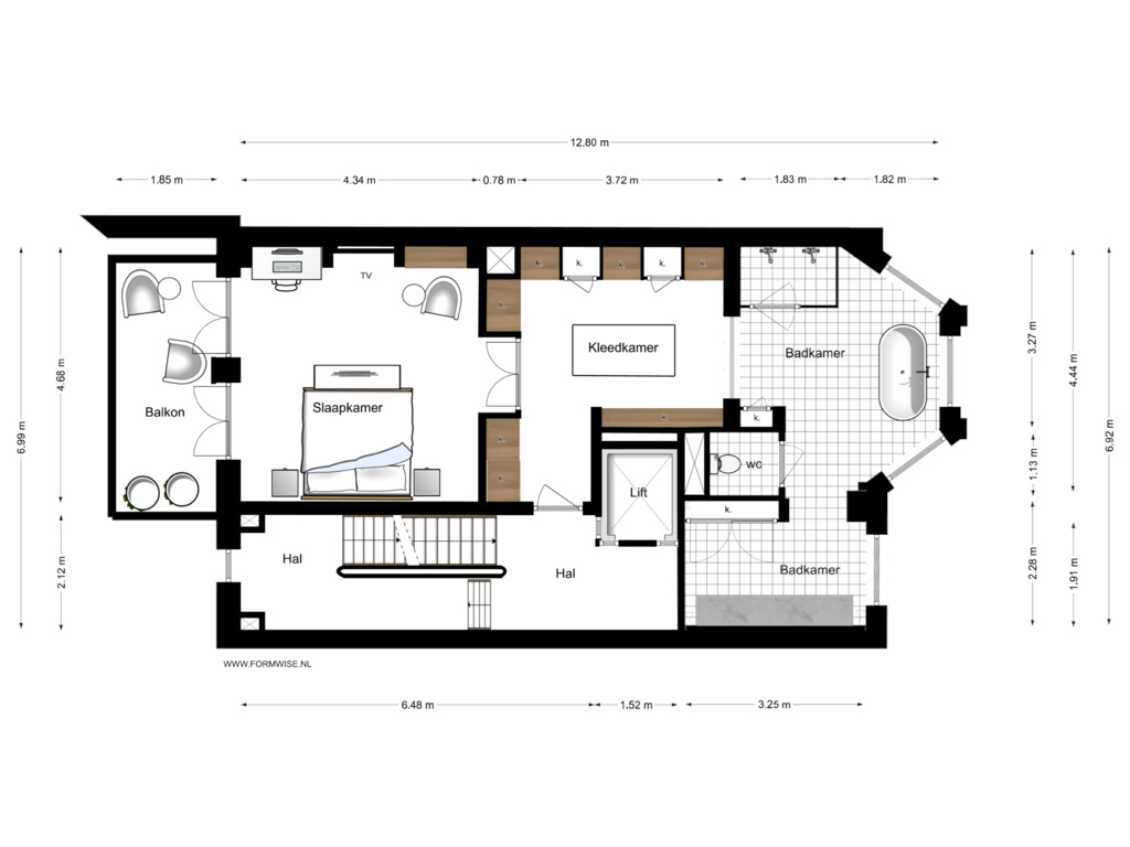 Bekijk plattegrond van 2e Verdieping van Vossiusstraat 55