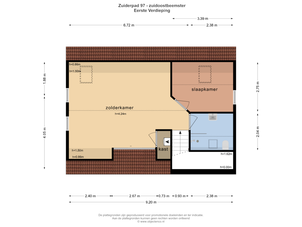 Bekijk plattegrond van Eerste Verdieping van Zuiderpad 97