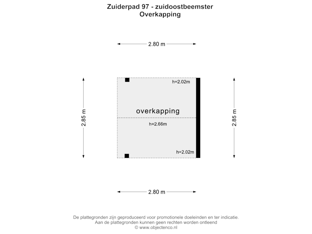 Bekijk plattegrond van Overkapping van Zuiderpad 97