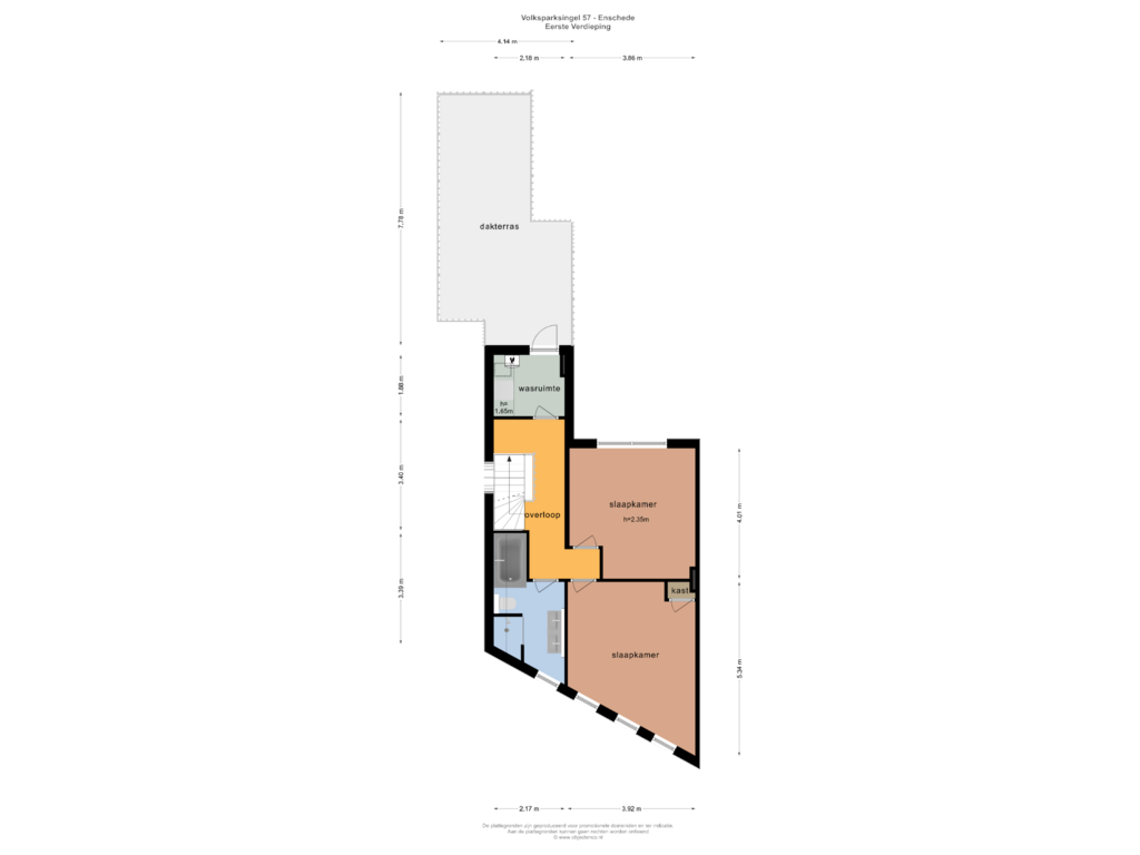 Bekijk plattegrond van Eerste Verdieping van Volksparksingel 57