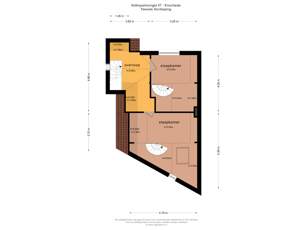 Bekijk plattegrond van Tweede Verdieping van Volksparksingel 57