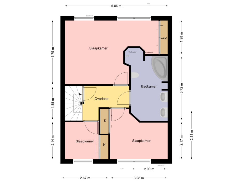 Bekijk plattegrond van Eerste verdieping van Merellaan 467