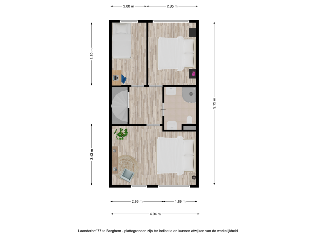 Bekijk plattegrond van Laanderhof 77 te Berghem - eerste verdieping van Laanderhof 77