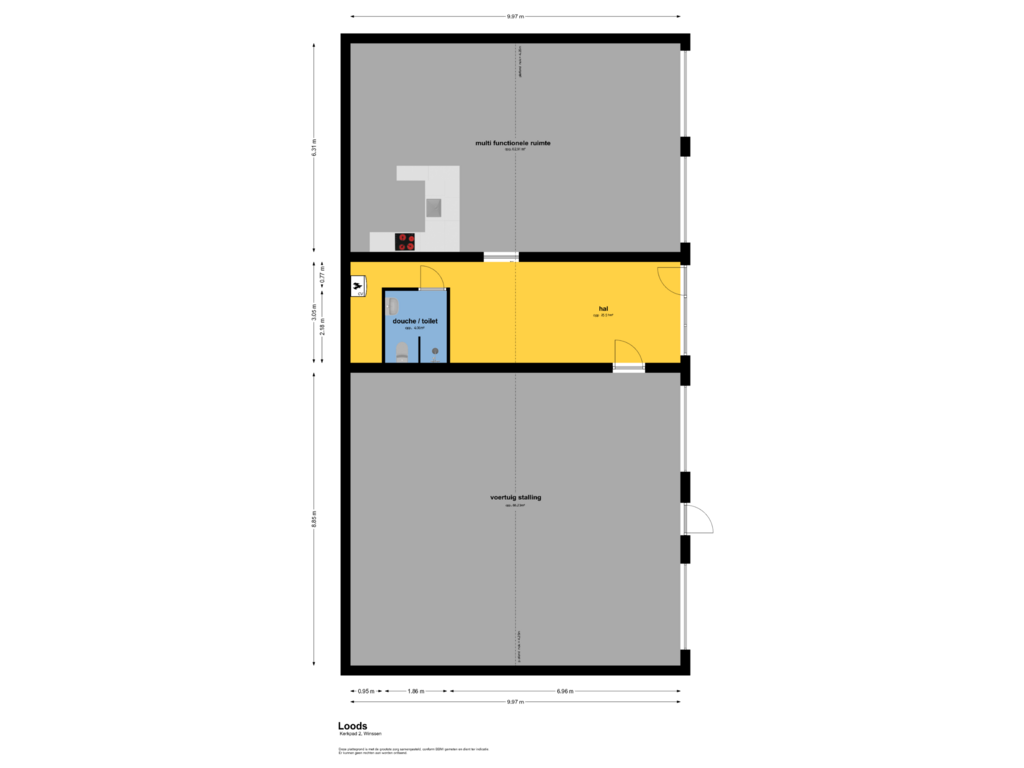 View floorplan of loods of Kerkpad 2