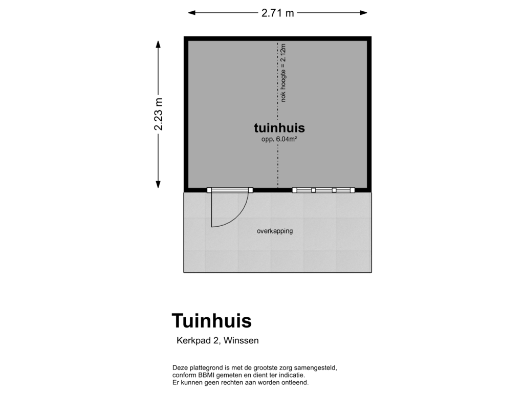 View floorplan of tuinhuis of Kerkpad 2