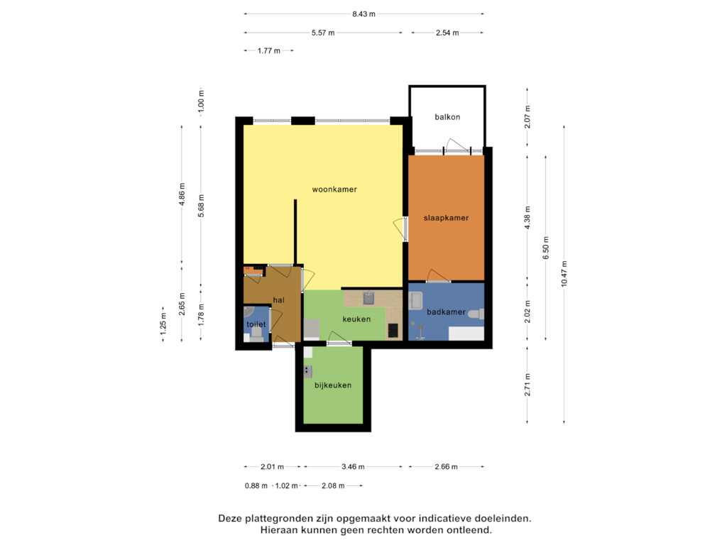 View floorplan of Appartement of van Gelderplantsoen 33