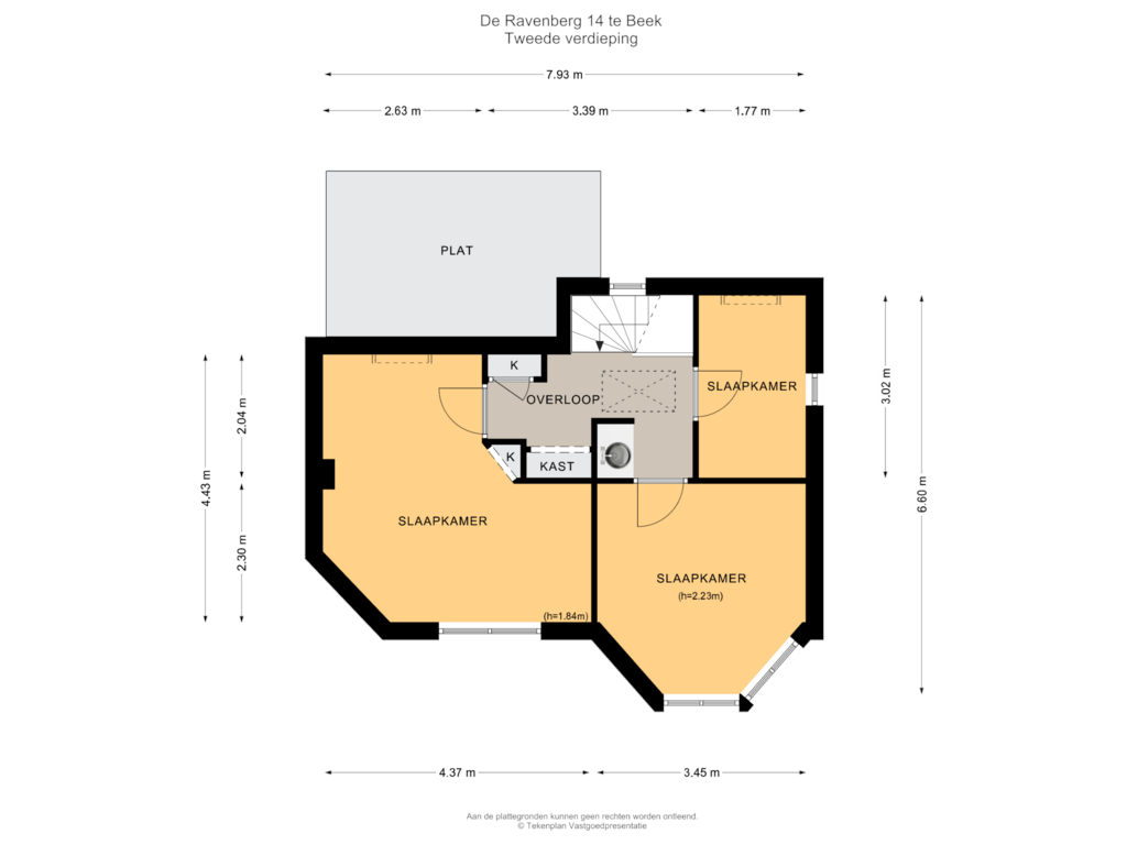 View floorplan of Tweede verdieping of De Ravenberg 14