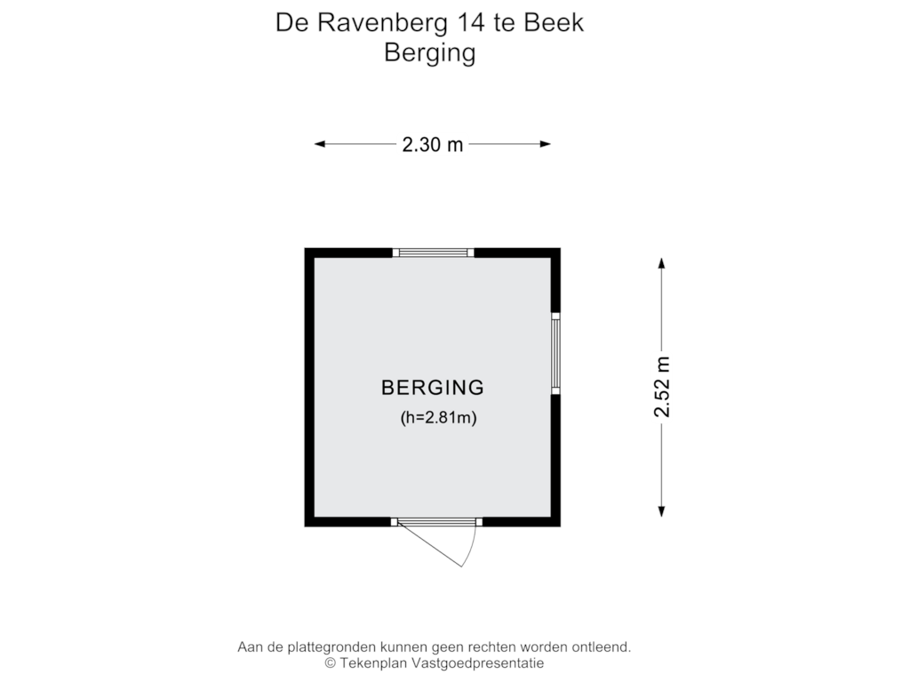 View floorplan of Berging of De Ravenberg 14