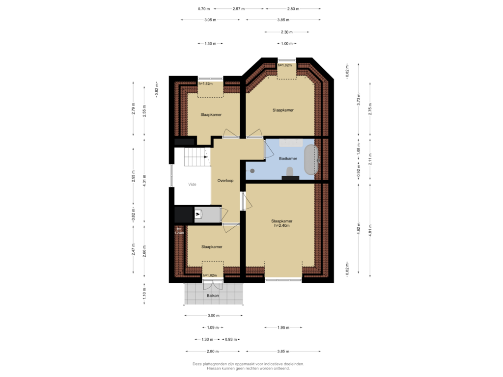 Bekijk plattegrond van Verdieping 2 van Beeklaan 522-A