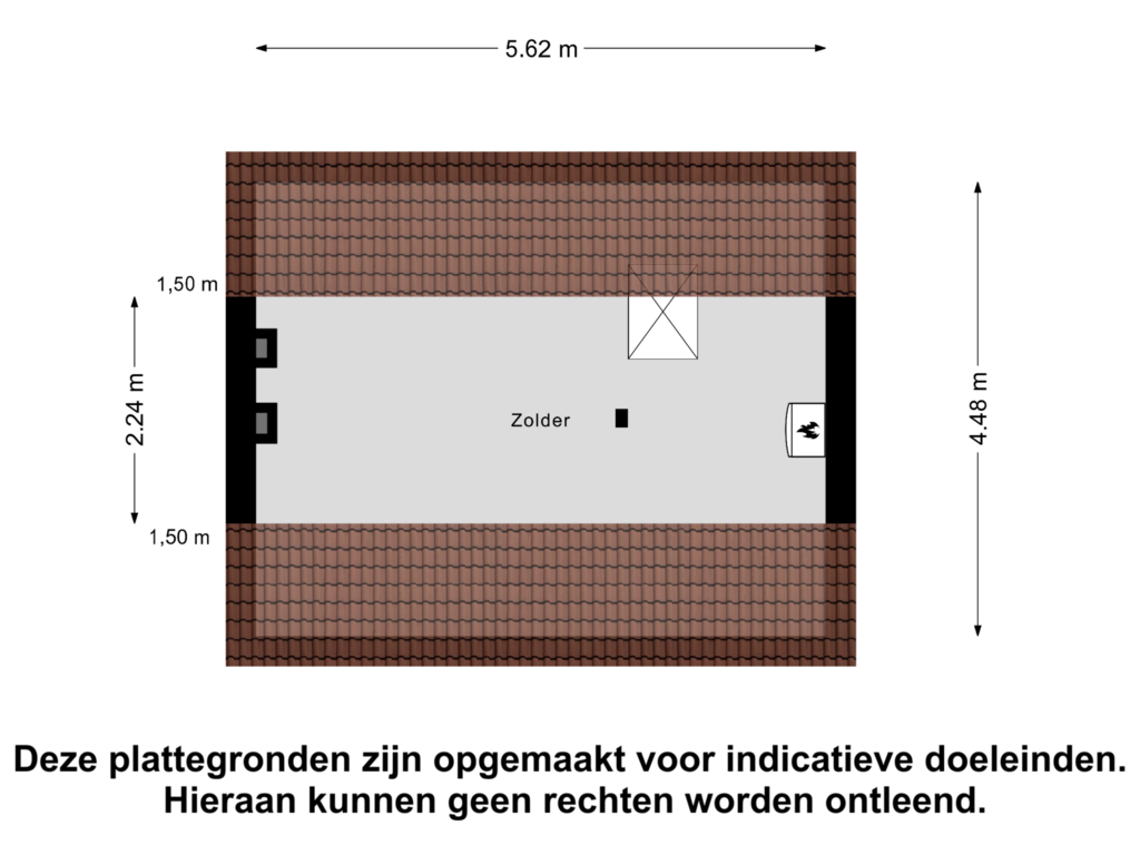 Bekijk plattegrond van Zolder van Rozensteinstraat 2-D