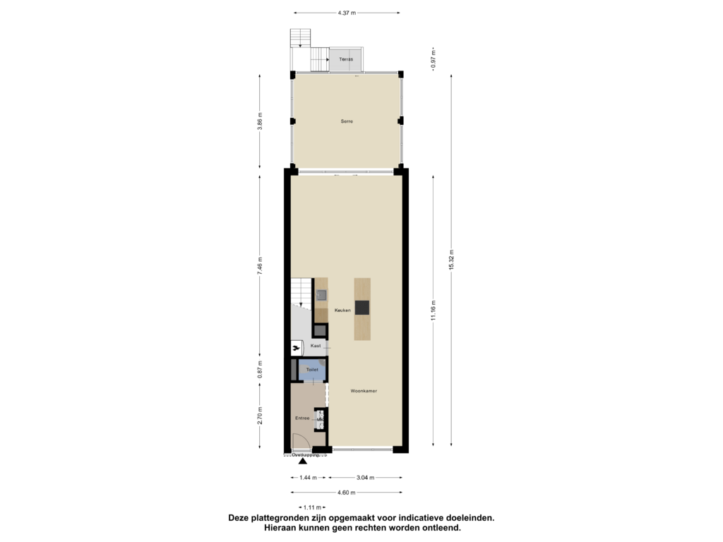 Bekijk plattegrond van Begane Grond van Thamerweg 4