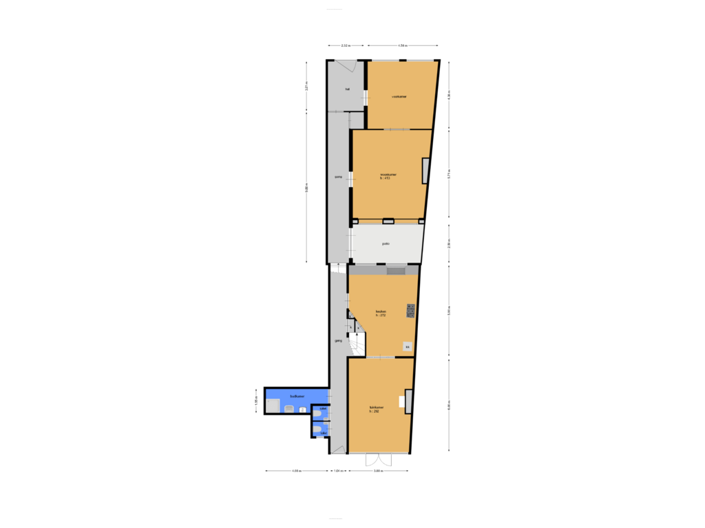 Bekijk plattegrond van begane grond van Prinsenstraat 61