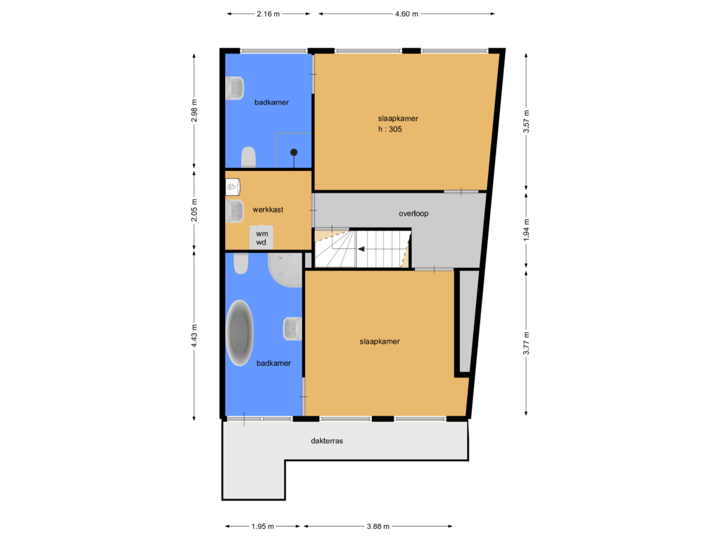 2e verdieping voorzijde