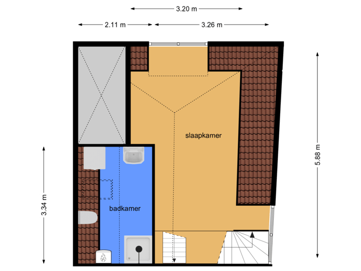 2e verdieping  achterzijde