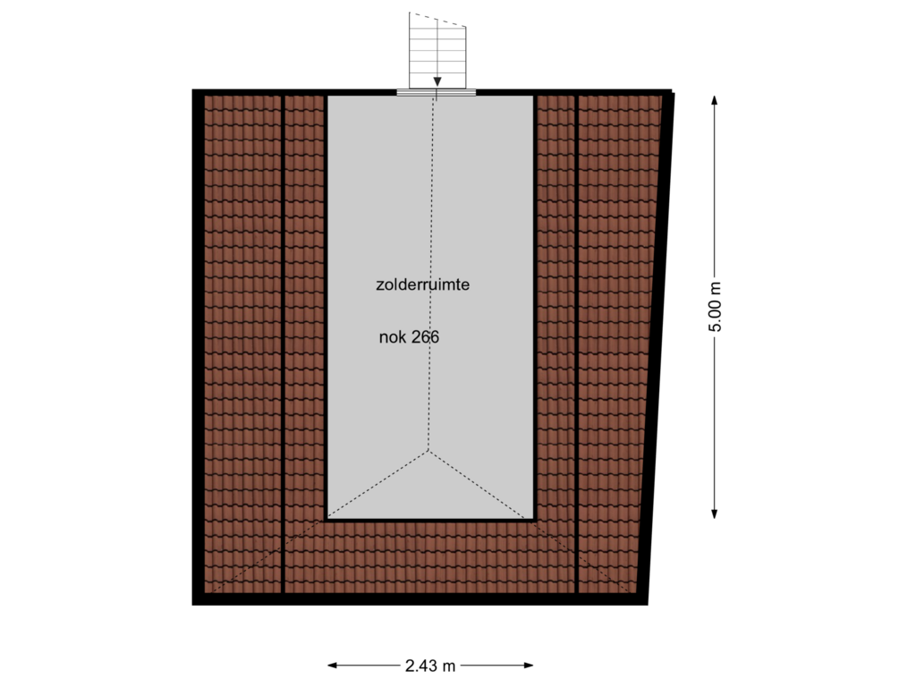 Bekijk plattegrond van 3e verdieping  achterzijde van Prinsenstraat 61