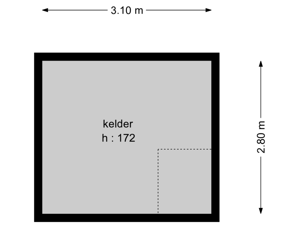 Bekijk plattegrond van kelder van Prinsenstraat 61