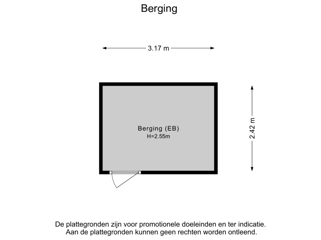 Bekijk plattegrond van Berging van Binnenhof 128