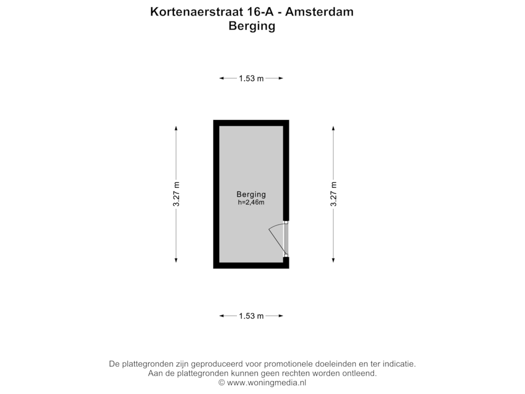 Bekijk plattegrond van Berging van Kortenaerstraat 16-A