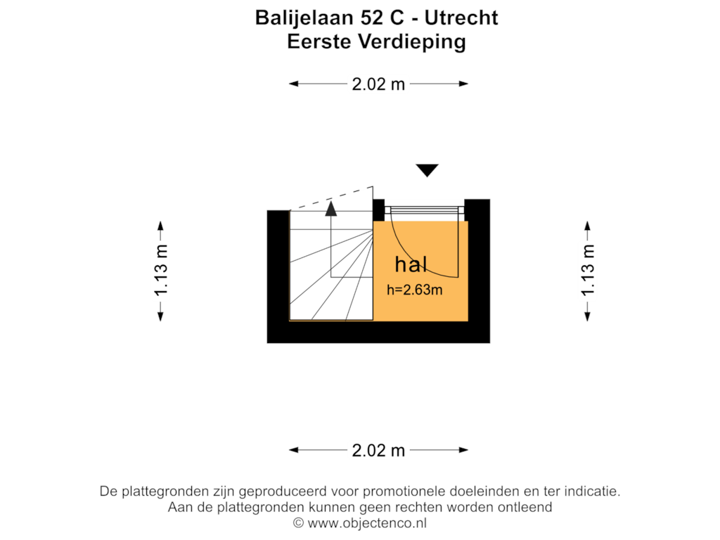 View floorplan of EERSTE VERDIEPING of Balijelaan 52-C