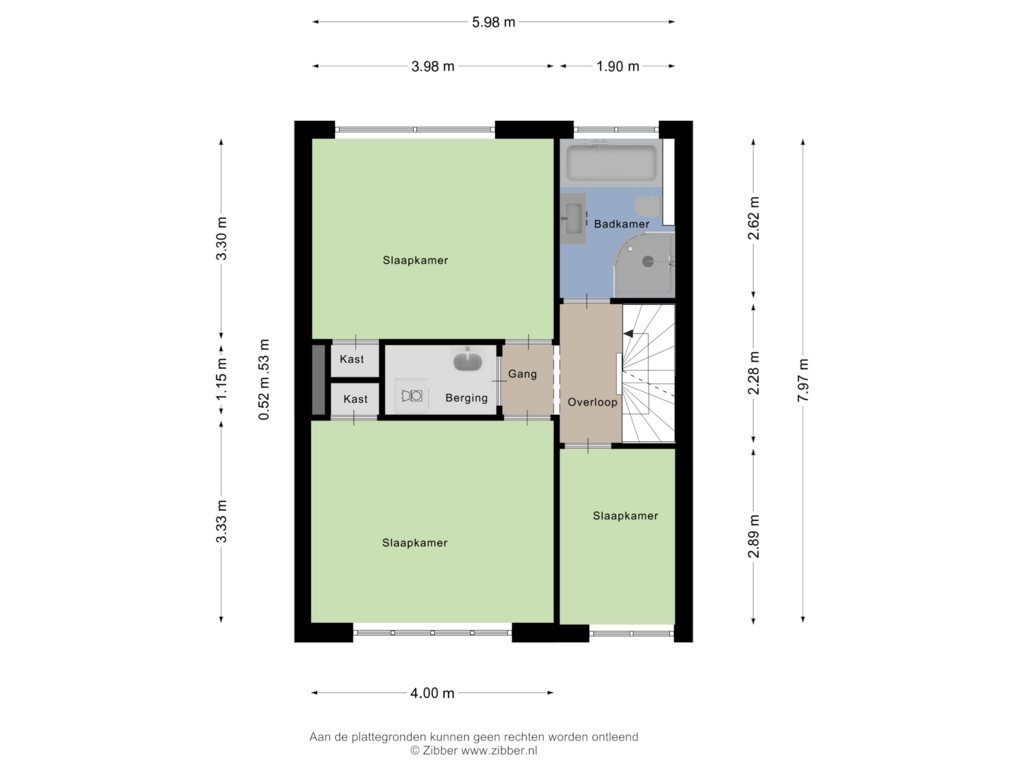 Bekijk plattegrond van Eerste Verdieping van Parmentierlaan 50