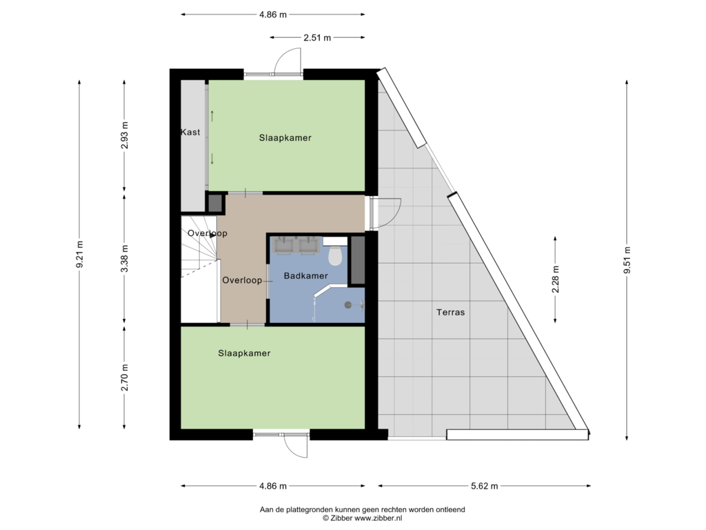 View floorplan of Tweede verdieping of Weteringkade 100