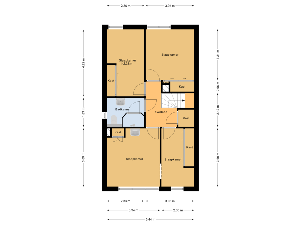 View floorplan of Verdieping of Lindestraat 20