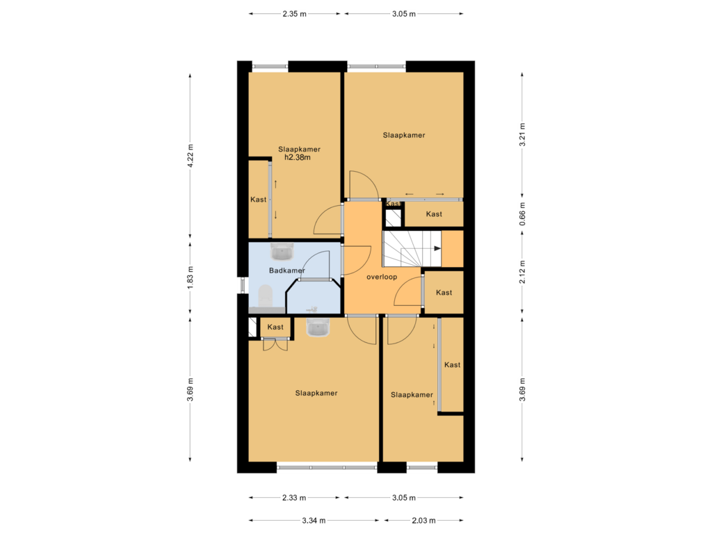 View floorplan of Optie verdieping of Lindestraat 20